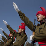
              FILE- Newly graduated soldiers of the Jammu and Kashmir Light Infantry take oath during their commencement parade at a military base on the outskirts of Srinagar, Indian controlled Kashmir, March 9, 2019. For decades, India has tried to thwart Pakistan in a protracted dispute over Kashmir. But in the last two years, policy makers in New Delhi have been increasingly turning their focus to Beijing, in a significant shift in India's foreign policy as the nation celebrates 75 years of independence. (AP Photo/Dar Yasin, File)
            