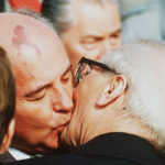 
              FILE - Soviet leader Mikhail Gorbachev, center left, kisses East Germany leader Erich Honecker during their meeting in Berlin, East Germany, Friday, Oct. 6, 1989. Russian news agencies are reporting that former Soviet President Mikhail Gorbachev has died at 91. The Tass, RIA Novosti and Interfax news agencies cited the Central Clinical Hospital. (AP Photo/Boris Yurchenko, File)
            