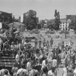 
              FILE - National Guardsmen stand guard on the other side of a steel mesh fence erected by University of California officials around People's Park at Berkeley, Calif., while some of the thousands who marched in protest pass by on May 15, 1969. The three-acre site's colorful history, forged from University of California, Berkeley's seizure of the land in 1968, has been thrust back into the spotlight by the school's renewed effort to pave over People's Park as part of a $312 million project that includes sorely needed housing for about 1,000 students. (AP Photo, File)
            