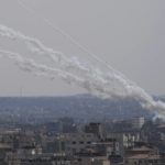 
              Rockets are launched from the Gaza Strip towards Israel, in Gaza City, Sunday, Aug. 7, 2022. (AP Photo/Hatem Moussa)
            