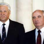 
              FILE Former Soviet President Mikhail Gorbachev, right, stands with Russian President Boris Yeltsin in Moscow, Russia in this 1991 photo. Russian news agencies are reporting that former Soviet President Mikhail Gorbachev has died at 91. The Tass, RIA Novosti and Interfax news agencies cited the Central Clinical Hospital. (AP Photo/Alexander Zemlianichenko, File)
            