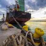 
              A coal barge is tied to a dock after delivering the last shipment of coal to Hawaii, Thursday, July 28, 2022 in Honolulu. (Hawaii State Energy Office via AP)
            