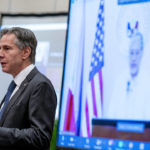 
              Secretary of State Antony Blinken speaks during a virtual joint news conference with Philippine Foreign Secretary Enrique Manalo at the Peninsula Hotel in Manila, Philippines, Saturday, Aug. 6, 2022. Blinken is on a ten-day trip to Cambodia, Philippines, South Africa, Congo, and Rwanda. (AP Photo/Andrew Harnik, Pool)
            