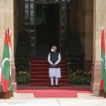 
              Indian Prime Minister Narendra Modi waits for the arrival of Maldives President Ibrahim Mohamed Solih, in New Delhi, India, Tuesday, Aug.2, 2022. (AP Photo)
            