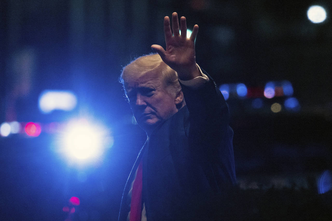 Former President Donald Trump arrives at Trump Tower, late Tuesday, Aug. 9, 2022, in New York. (AP ...