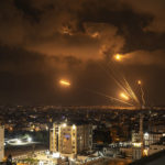 
              Rockets fired by Palestinian militants toward Israel, in Gaza City, Friday, Aug. 5, 2022. Palestinian officials say Israeli airstrikes on Gaza have killed at least 10 people, including a senior militant, and wounded 55 others. (AP Photo/Fatima Shbair)
            