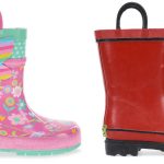 
              In this photo combo with images provided by Washington Shoe Company shows, from left, Western Chief Kids Pink Flutter Rain Boot and Western Chief KidRed Firechief Rain Boot.  This back-to-school shopping season,  parents, particularly in the low to middle income bracket,  are focusing on the basics like no frills rainboots, as surging inflation takes a toll on their household budgets.   (Washington Shoe Company via AP)
            