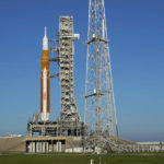 
              The NASA moon rocket as stands on Pad 39B for the Artemis 1 mission to orbit the Moon at the Kennedy Space Center, Tuesday, Sept. 6, 2022, in Cape Canaveral, Fla. No new launch date has been scheduled as of today. (AP Photo/John Raoux)
            