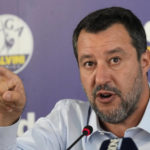 
              The League leader Matteo Salvini gestures during a news conference in Milan, Italy, Monday, Sept. 26, 2022. A party with neo-fascist roots, the Brothers of Italy, won the most votes in Italy's national elections, looking set to deliver the country's first far-right-led government since World War II and make its leader, Giorgia Meloni, Italy's first woman premier, near-final results showed Monday. (AP Photo/Antonio Calanni)
            