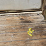 
              Glass shards and police tape sit on the back porch of Kesha Tate's home at Songbird Lane on Thursday, Sept. 1, 2022 in Gaffney, S.C. (AP Photo/James Pollard)
            