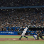 
              New York Yankees' Aaron Judge  hits his 61st home run of the season, a two-run homer against the Toronto Blue Jays during seventh inning of a baseball game Wednesday, Sept. 28, 2022, in Toronto. (Alex Lupul/The Canadian Press via AP)
            