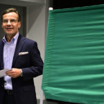 
              Moderate party leader Ulf Kristersson  casts his vote for the general election, at a polling station in Strangnas, Sweden, Sunday, Sept. 11, 2022. Sweden is holding an election that is expected to boost a populist anti- immigration party that is vowing to crack down on gang violence shaking many people's sense of security.  (Jonas Ekstromer/TT News Agency via AP)
            