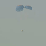 
              This image provided by Blue Origin shows a capsule containing science experiments after a launch failure, parachuting onto the desert floor on Monday, Sept. 12, 2022. Jeff Bezos' rocket company has suffered its first launch failure. No one was aboard, only science experiments. The Blue Origin rocket veered off course over West Texas about 1 1/2 minutes after liftoff Monday. (Blue Origin via AP)
            