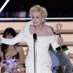 
              Jean Smart accepts the Emmy for outstanding lead actress in a comedy series for "Hacks" at the 74th Primetime Emmy Awards on Monday, Sept. 12, 2022, at the Microsoft Theater in Los Angeles. (AP Photo/Mark Terrill)
            