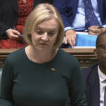 
              In this grab taken from video, Britain's Prime Minister Liz Truss delivers a speech in the House of Commons,to set out her energy plan to shield households and businesses from soaring energy bills, in London, Thursday, Sept. 8, 2022. Truss says her government will cap domestic energy prices for homes and businesses to ease the cost-of-living crisis. Truss told lawmakers Thursday that the two-year “energy price guarantee” means average household bills will be no more than 2,500 pounds ($2,872) a year for heating and electricity.  (House of Commons/PA via AP)
            