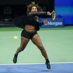 
              Serena Williams, of the United States, serves to Ajla Tomljanovic, of Austrailia, during the third round of the U.S. Open tennis championships, Friday, Sept. 2, 2022, in New York. (AP Photo/Frank Franklin II)
            