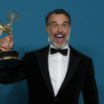 
              Murray Bartlett poses in the press room with the award for outstanding supporting actor in a limited anthology series or movie for "The White Lotus at the 74th Primetime Emmy Awards on Monday, Sept. 12, 2022, at the Microsoft Theater in Los Angeles. (AP Photo/Jae C. Hong)
            