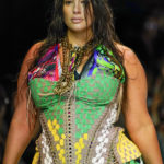 
              Ashley Graham wears a creation as part of the Matty Bovan women's Spring Summer 2023 collection, supported by Dolce & Gabbana, presented in Milan, Italy, Sunday, Sept. 25, 2022. (AP Photo/Alberto Pezzali)
            