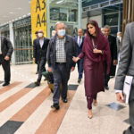 
              In this handout photo released by Pakistan Foreign Ministry Press Service, U.N. Secretary-General Antonio Guterres, center, was received on his arrival by Deputy Foreign Minister Hina Rabbani Khar, second right, in Islamabad, Pakistan, Friday, Sept. 9, 2022. U.N. Guterres appealed to the world to help Pakistan after arriving in the country Friday to see damage from the record floods that have killed hundreds and left more than half a million people homeless and living in tents under the open sky. (Pakistan Foreign Ministry Press Service via AP)
            