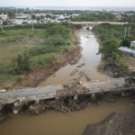 
              View of a damaged bridge after Hurricane Fiona hit Villa Esperanza in Salinas, Puerto Rico, Wednesday, September 21, 2022. (AP Photo/Alejandro Granadillo)
            