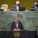 
              United Nations Secretary-General Antonio Guterres addresses the 77th session of the General Assembly at U.N. headquarters Tuesday, Sept. 20, 2022. (AP Photo/Mary Altaffer)
            