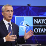 
              NATO Secretary General Jens Stoltenberg speaks during a media conference at NATO headquarters in Brussels, Friday, Sept. 30, 2022. Russian President Vladimir Putin signed treaties Friday to illegally annex more occupied Ukrainian territory in a sharp escalation of his seven-month invasion. Ukraine's president immediately countered with a surprise application to join the NATO military alliance. (AP Photo/Olivier Matthys)
            