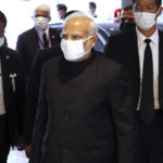 
              Indian Prime Minister Narendra Modi arrives at the Budokan hall to attend the state funeral of former Japanese Prime Minister Shinzo Abe in Tokyo Tuesday, Sept. 27, 2022. (Yoshikazu Tsuno/Pool Photo via AP)
            