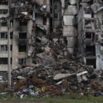 
              An apartment building heavily damaged by Russian attacks on previous months is seen at Saltivka neighborhood in Kharkiv, Ukraine, Thursday, Sept. 15, 2022. (AP Photo/Leo Correa)
            