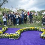 
              From left, David Casa member of the European Parliament, Roberta Metsola, European Parliament President, Maria Falcone, sister of judge Giovanni Falcone killed by the Sicilian Mafia in May 1992, and Lawyer Robert Aquilina stand during a silent gathering to remember Daphne Caruana Galizia, at the same place where she was killed in Bidnija fields, Malta. Malta on Sunday marked the fifth anniversary of the car bomb slaying of investigative journalist Daphne Caruana Galizia, just two days after two key suspects reversed course and pleaded guilty to the murder on the first day of their trial. (AP Photo/Rene' Rossignaud)
            