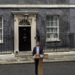 
              British Prime Minister Rishi Sunak delivers a speech at 10 Downing Street in London, Tuesday, Oct. 25, 2022. New British Prime Minister Rishi Sunak arrived at Downing Street Tuesday after returning from Buckingham Palace where he was invited to form a government by Britain's King Charles III. (AP Photo/Alastair Grant)
            