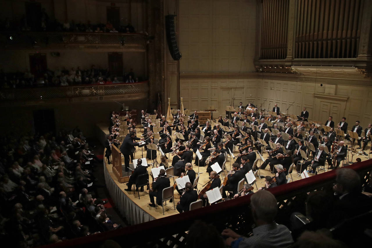 FILE -- Andris Nelsons conducts a joint concert of the Boston Symphony Orchestra and Germany's visi...