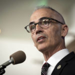 
              Acting Los Angeles City Council President Mitch O'Farrell addresses the media Thursday, Oct. 13, 2022 in Los Angeles. Two Los Angeles City Council members are resisting growing pressure to resign after a recording surfaced of them joining in bare-knuckles banter during a private meeting where a colleague made racist remarks. O’Farrell said members couldn't conduct business until the two step down. (David Crane/The Orange County Register via AP)
            