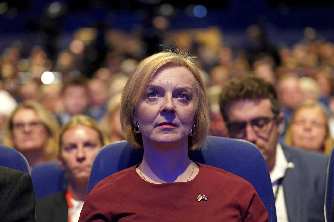British Prime Minister Liz Truss at the Conservative Party annual conference at the International C...