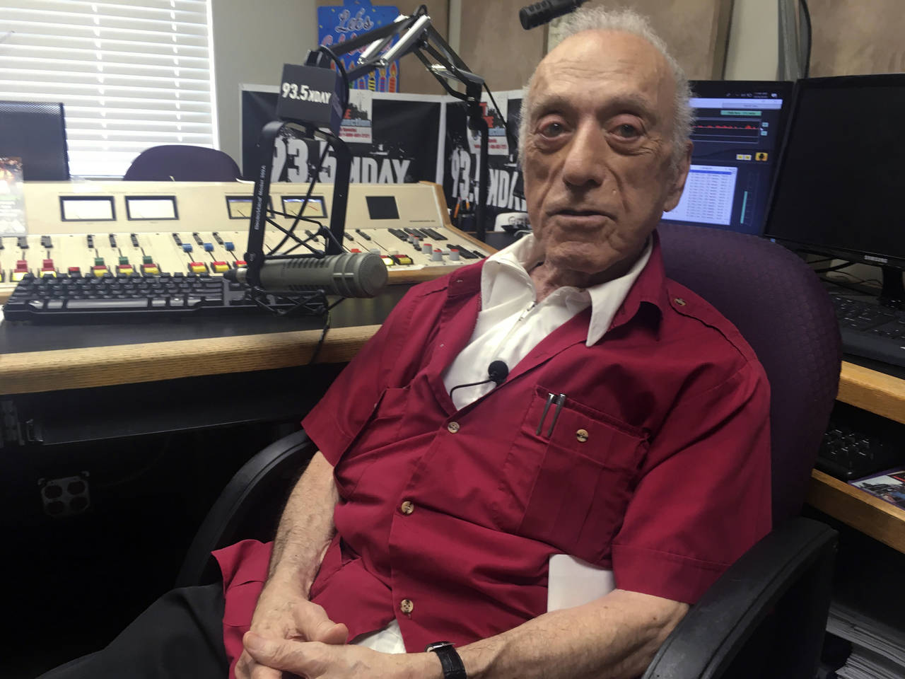 FILE - DJ Art Laboe sits in his studio and talks about his 75 years in the radio business on Oct. 9...