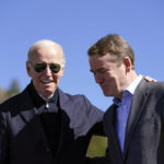 
              FILE - President Joe Biden stands with Sen. Michael Bennet, D-Colo., at Camp Hale near Leadville, Colo., Wednesday, Oct. 12, 2022. Biden designated the first national monument of his administration at Camp Hale, a World War II-era training site, as he called for protecting "treasured lands" that tell the story of America. (AP Photo/Carolyn Kaster, File)
            