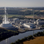 
              FILE --Water vapor rises from the cooling tower of nuclear power plant of Nrckarwestheim in Neckarwestheim, Germany, Monday, Aug. 22, 2022. Climate activist Greta Thunberg says it would be “a mistake” for Germany to switch off its nuclear power plants if that means burning more planet-heating coal. (AP Photo/Michael Probst,file)
            