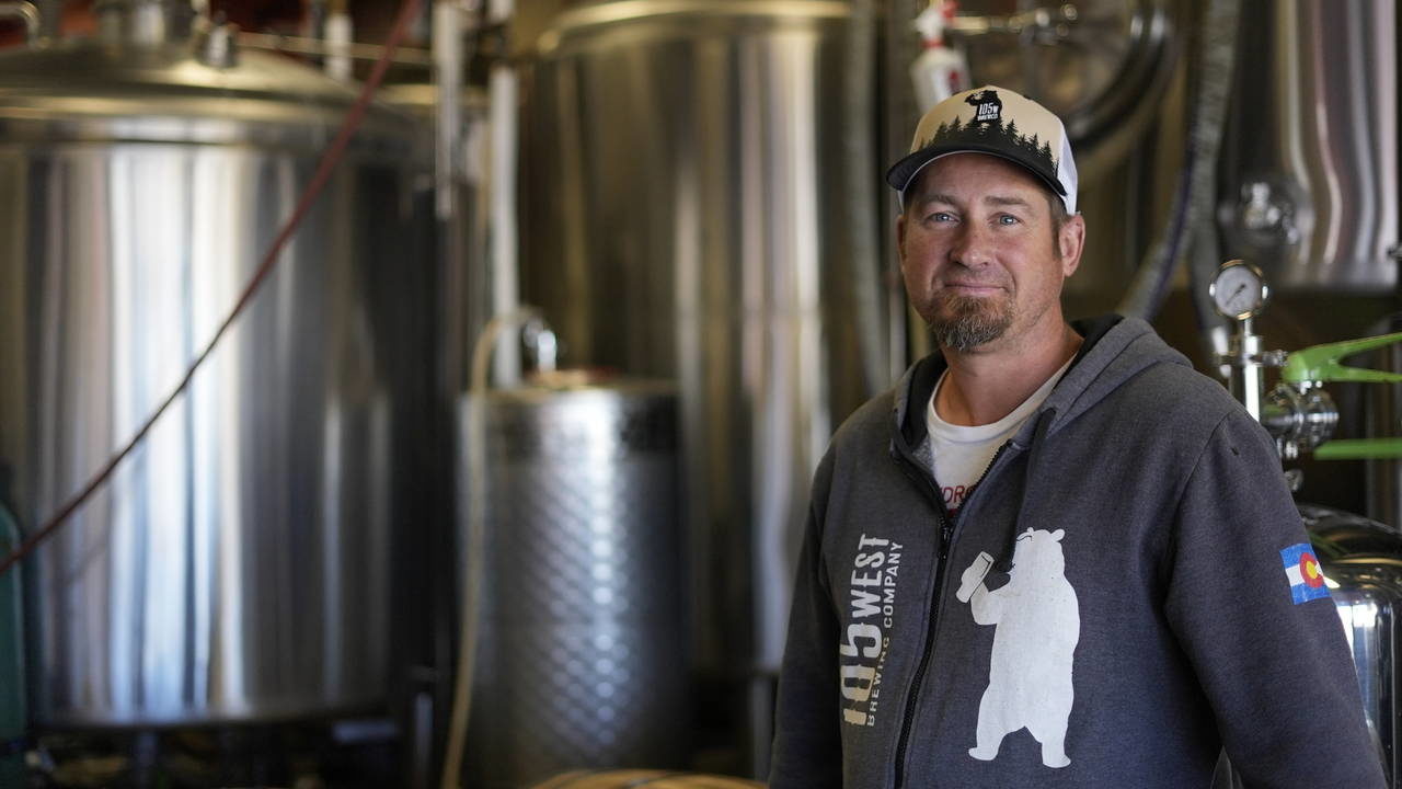 Eric Seufert, owner and manager of 105 West Brewing Co., poses for a photo at his brewery room Tues...