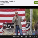 
              This image from video posted on Rumble on Feb. 23, 2022 shows Michael Flynn speaking at The Hollow in Venice, Fla. Flynn, who once led the U.S. military's intelligence agency, now is at the center of a far-right Christian nationalist movement that has a growing influence in the Republican Party. (AP Photo)
            