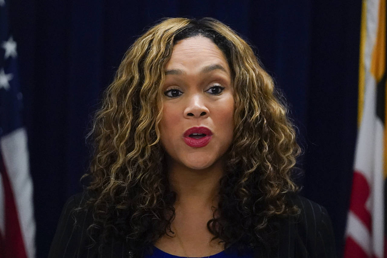 Marilyn Mosby, Maryland State Attorney for Baltimore City, speaks during a news conference pertaini...