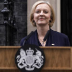 
              Britain's Prime Minister Liz Truss addresses the media in Downing Street in London, Thursday, Oct. 20, 2022. Truss says she resigns as leader of UK Conservative Party. (AP Photo/Alberto Pezzali)
            