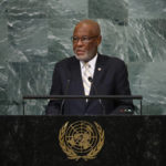 
              Foreign Minister of Haiti Jean Victor Geneus addresses the 77th session of the United Nations General Assembly, at U.N. headquarters, Saturday, Sept. 24, 2022. (AP Photo/Jason DeCrow)
            