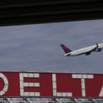 
              A Delta airplane takes off from Hartsfield-Jackson Atlanta International Airport in Atlanta, Tuesday, Nov. 22, 2022. (AP Photo/Brynn Anderson)
            