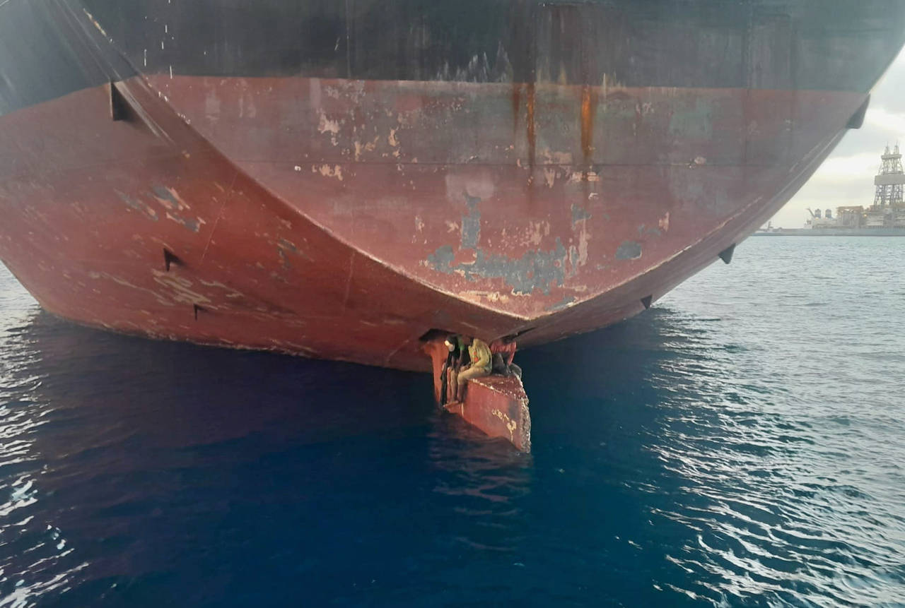 In this photo released by Spain's Maritime Safety and Rescue Society on Tuesday Nov. 29, 2022, thre...