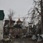
              An Orthodox Church is seen amid destruction after shelling in the village of Drobysheve, Donetsk region, Ukraine, Friday, Nov. 18, 2022. (AP Photo/Andriy Andriyenko)
            