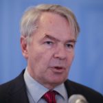 
              Finland's Foreign Minister Pekka Haavisto talks to journalists on the second day of the meeting of NATO Ministers of Foreign Affairs, in Bucharest, Romania, Wednesday, Nov. 30, 2022. (AP Photo/Vadim Ghirda)
            