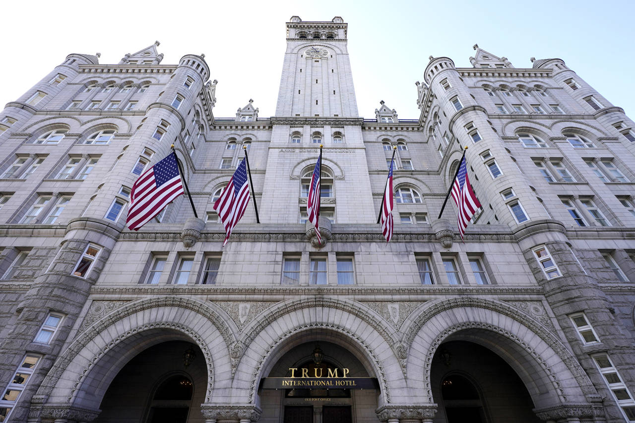 FILE - A view of the Trump International Hotel is seen on March 4, 2021, in Washington. The Trump h...