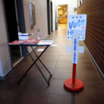 
              Great Barrington voters cast their ballots at the town's fire station on state election day on Tuesday, Nov 8, 2022. (Stephanie Zollshan/The Berkshire Eagle via AP)
            