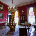 
              The Red Room of the White House is decorated for the holiday season during a press preview of holiday decorations at the White House, Monday, Nov. 28, 2022, in Washington. (AP Photo/Patrick Semansky)
            