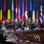 
              United States Secretary of State Antony Blinken attends at the first day of the meeting of NATO Ministers of Foreign Affairs, in Bucharest, Romania, Tuesday, Nov. 29, 2022. (AP Photo/Andreea Alexandru)
            