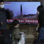 
              A TV screen shows a file image of North Korea's missile launch during a news program at the Seoul Railway Station in Seoul, South Korea, Friday, Nov. 18, 2022. South Korea says the missile North Korea launched Friday morning is likely an intercontinental ballistic missile. (AP Photo/Ahn Young-joon)
            